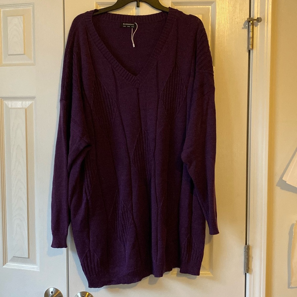 Burgundy v-neck sweater